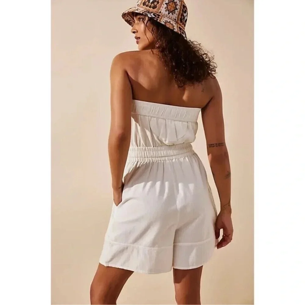 Free People FP Beach Akoi Tube Romper
Dress Ivory Smocked Solid nwot - Picture 2 of 16